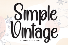 Simple Vintage | Script Font