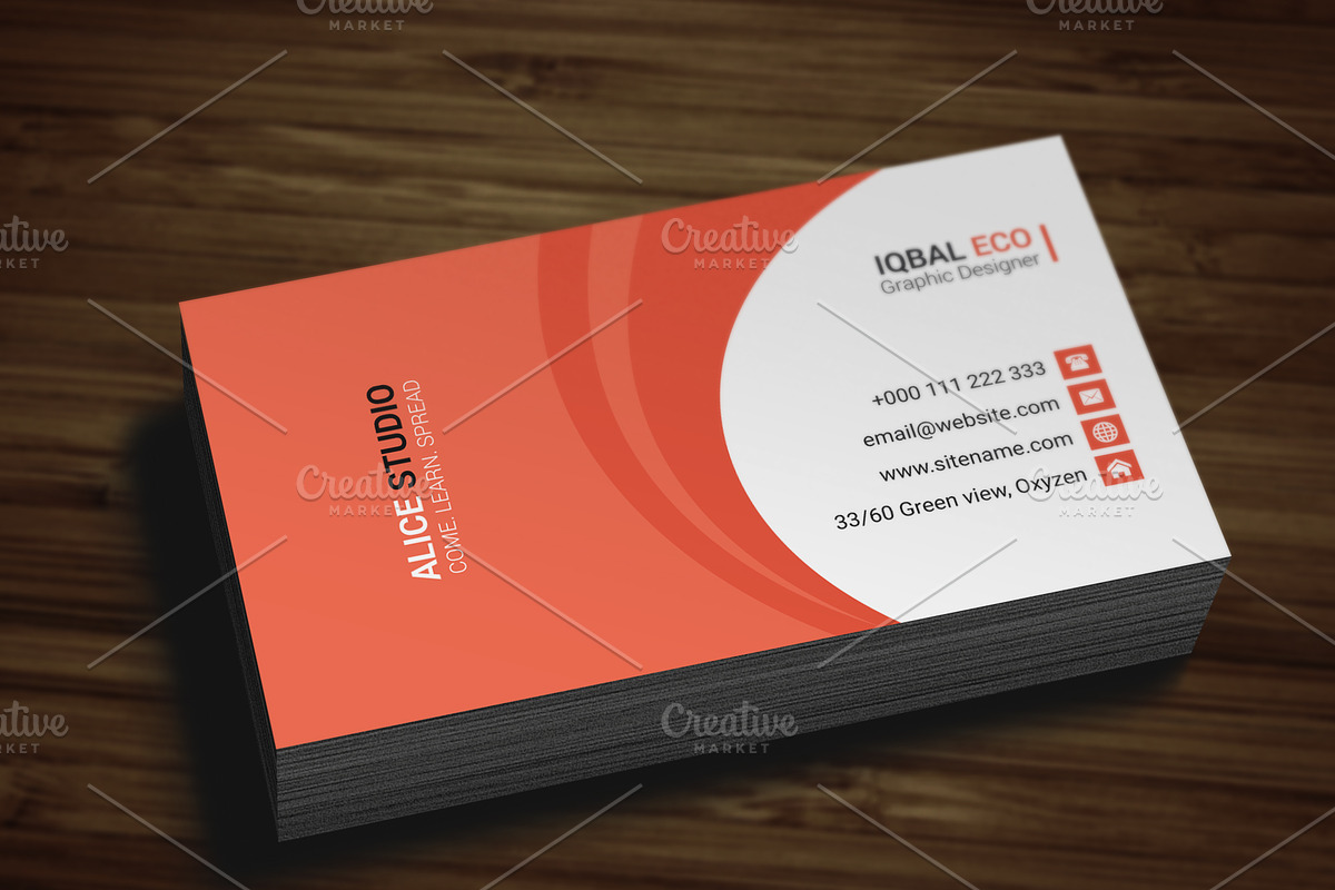Corporate Business Card Template, a Business Card Template by Alice_s (Photo 7 of 8)