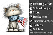 Whimsical 4th of July Cat Clipart, a Seasonal Illustration by Canvas Craft (Thumbnail 3 of 7)