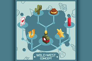 Wild West Color Concept Icons