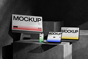 10 PSD Dark Multi Device Mockup Set, a Mac Mockup by East Gallery (Thumbnail 9 of 10)