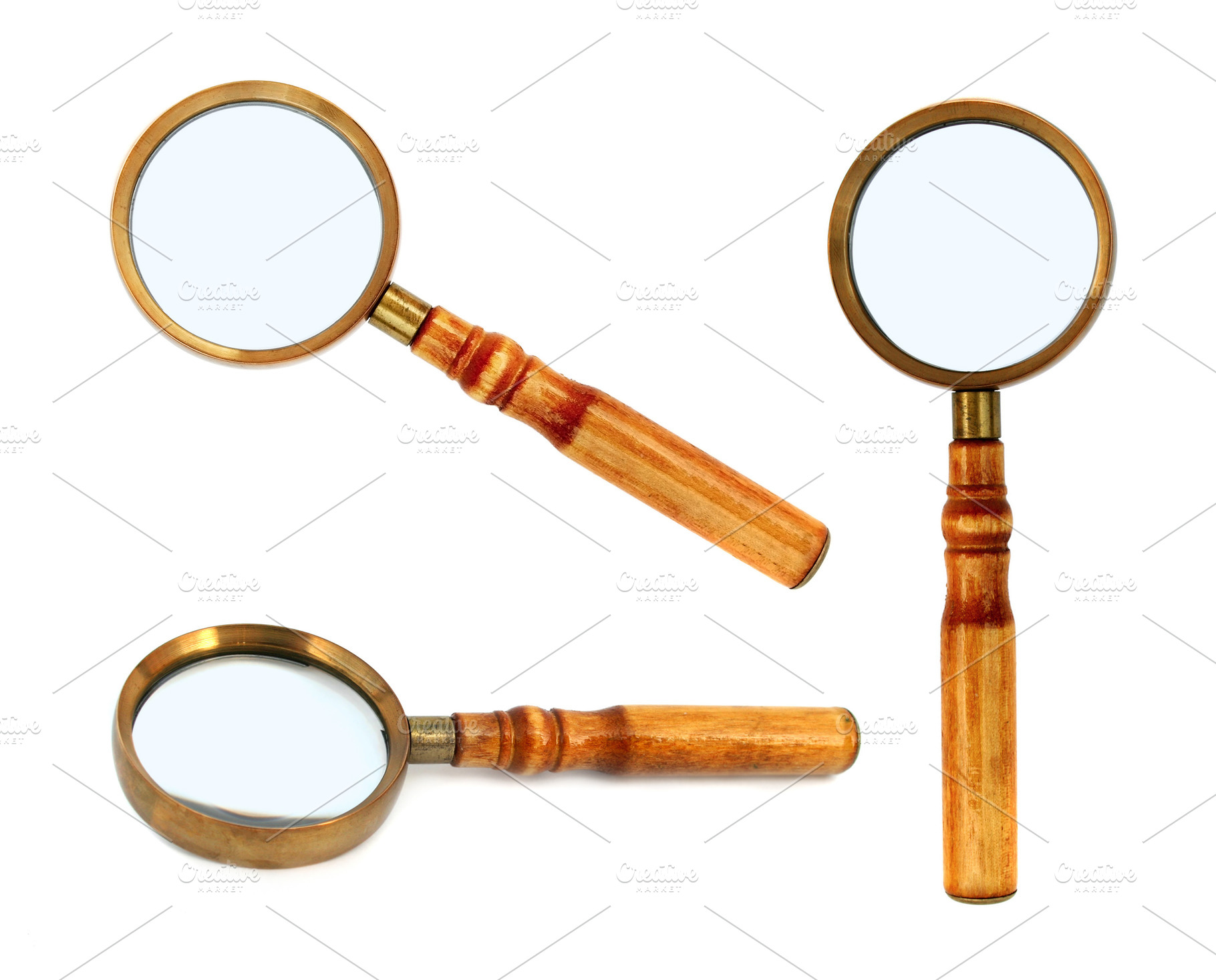 Old style magnifying glass isolated, a Photo by saiko3p