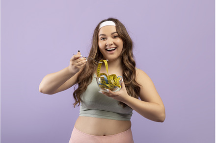 Smiling young european plus size, a Person Photo by Prostock-Studio