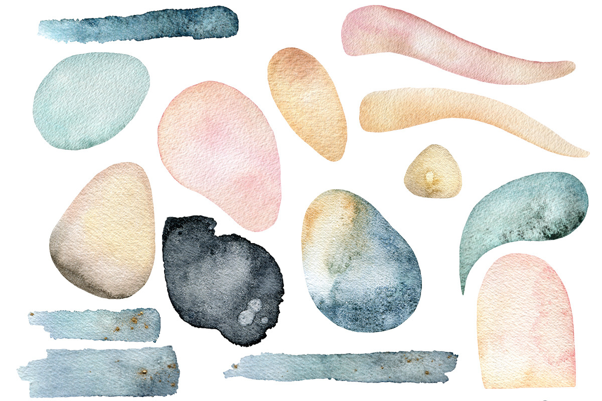 Abstract Watercolor and gold shapes, an Object Graphic by SimpleWishesArt (Photo 3 of 13)