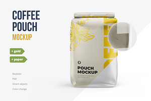 Coffee Pouch Mockup. Back View