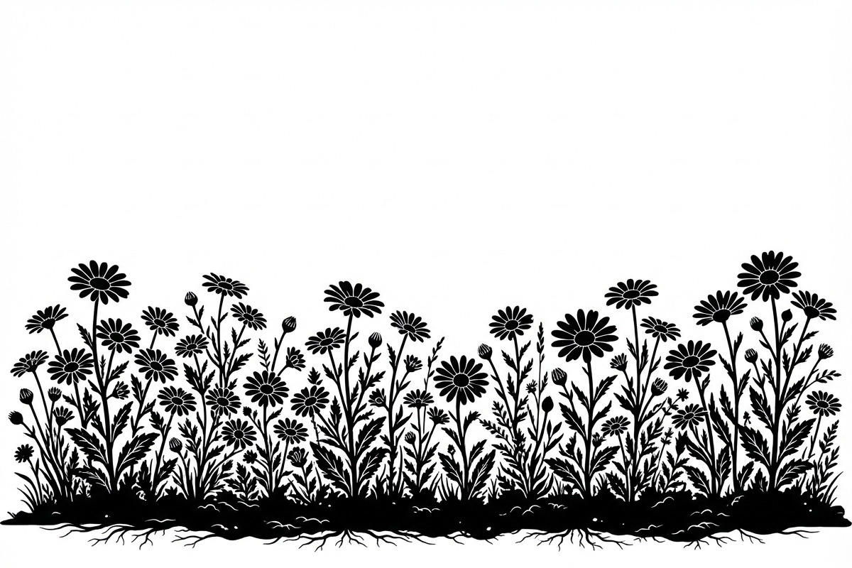 60 Daisy Flower Field Silhouette, a Seasonal Illustration by Amazin_art (Photo 11 of 35)