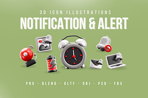 Notification & Alert 3d Illustration