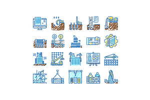 Building Construction set Icons hand, an Object Illustration by pikepicture