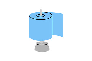 Toilet roll on metal holder. Toilet, an Object Illustration by GraphiShop