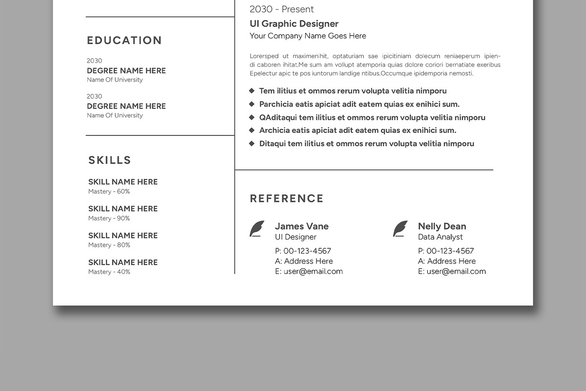 Minimal Resume Layout, a Resume Template by ContestDesign (Photo 3 of 5)