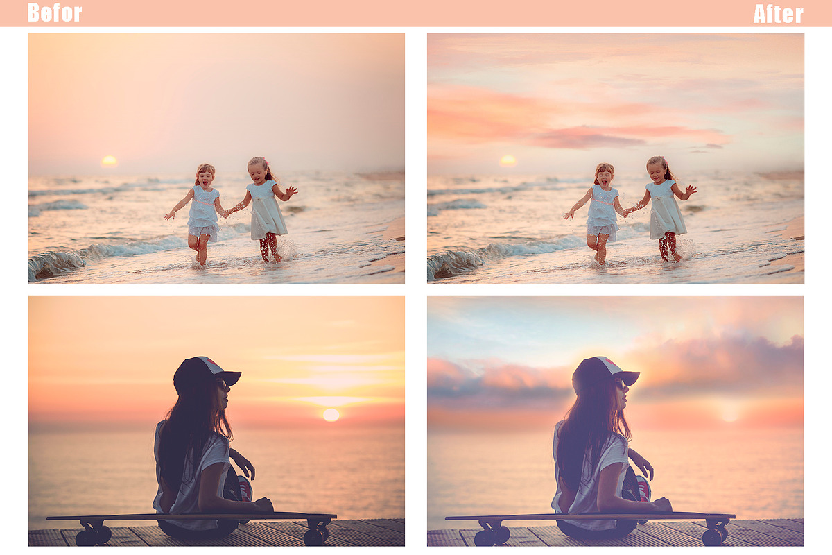 55 Pretty Pastel Sky Overlays, a Layer Style Add-On by OverlayBox (Photo 2 of 5)
