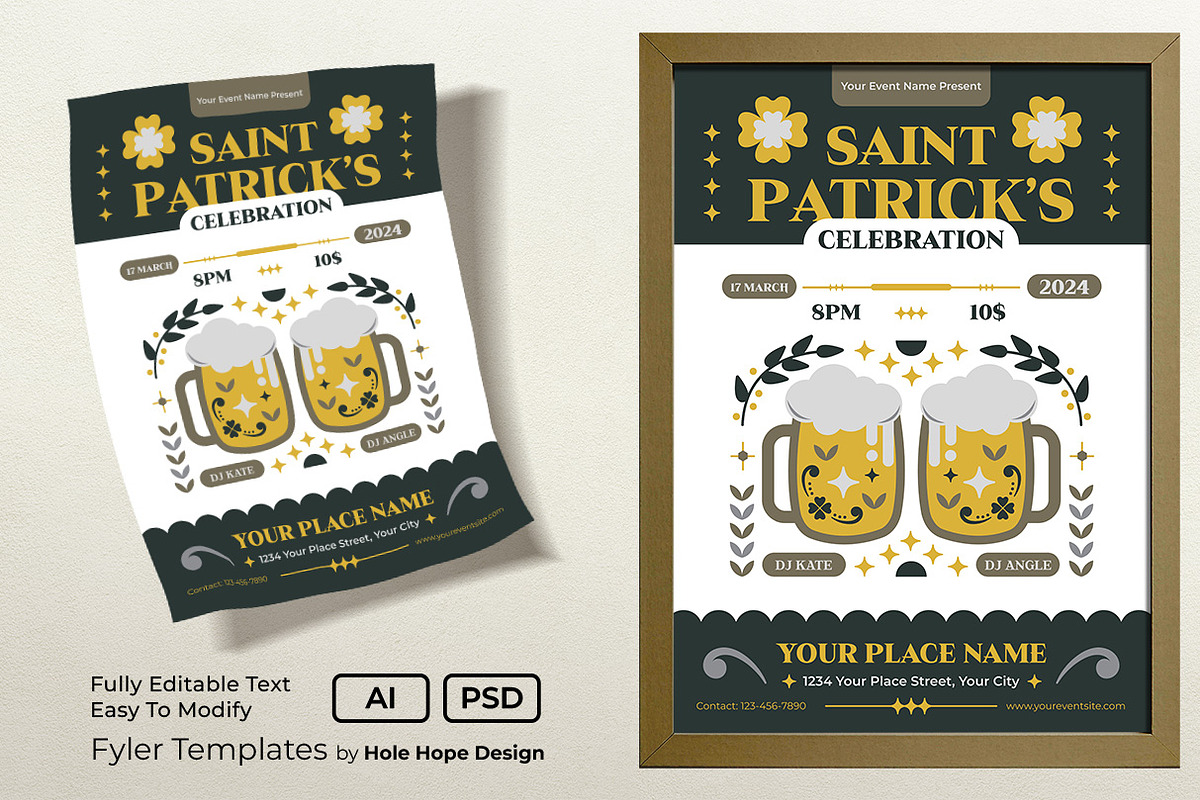 St Patricks Celebration Flyer, a Flyer Template by Hole Hope Design (Photo 1 of 5)