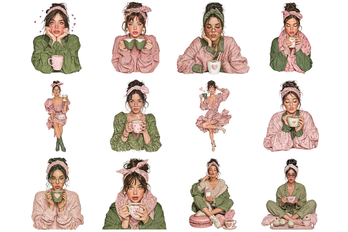 Whimsical Valentine Coffee Girl PNG, a Graphic by CitraGraphics (Photo 5 of 5)