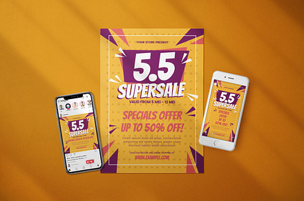 5.5 Supersale - Flyer Media Kit, a Poster Template by SlideFactory