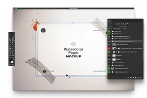 A4 Watercolor Paper Mockup