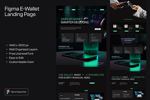 Figma E-Wallet Landing Page, a Landing Page Template by Musara