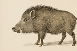 Displaying vintage wild boar, an Illustration by wavebreak