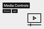 Media Controls Light - 58 icons, an Outline Icon by Pictomate (Thumbnail 1 of 7)