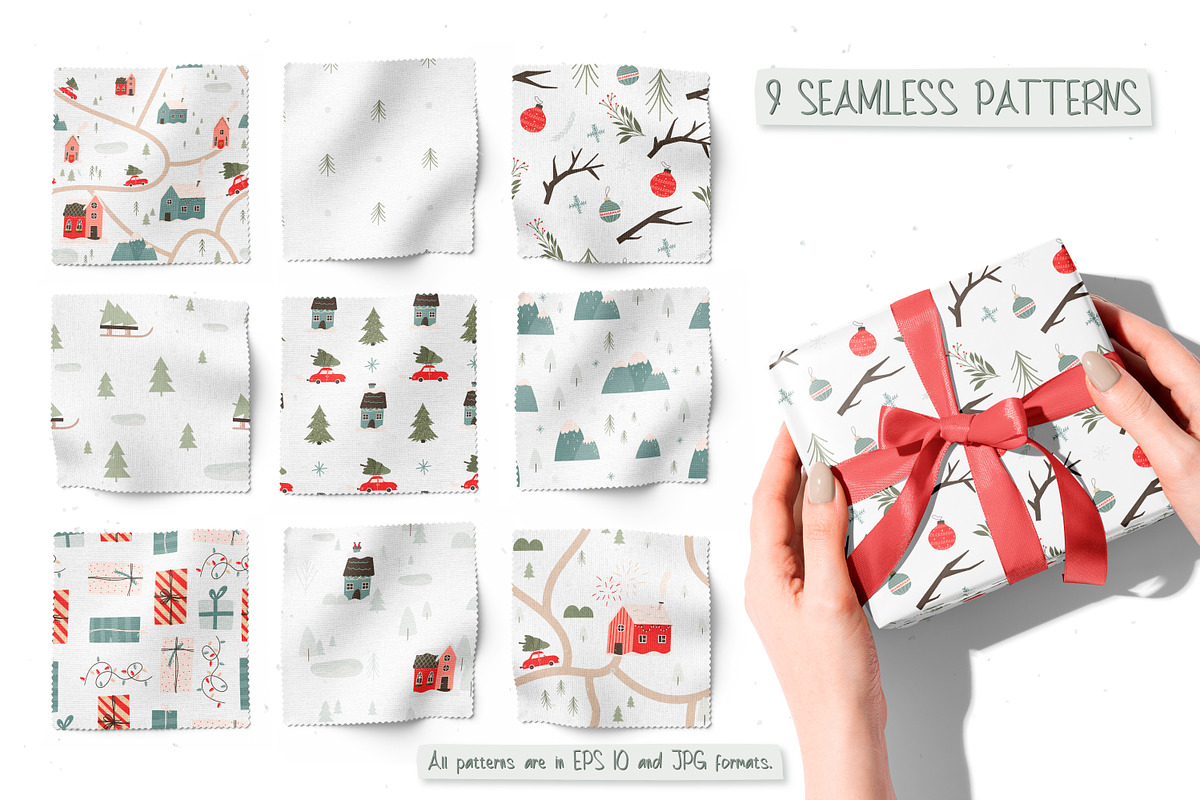 Textured winter clipart & patterns, a Seasonal Illustration by Valerie (Photo 5 of 11)