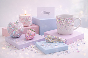 Rhinestone covered items with whimsi, a Photo by Dvoevnore photos