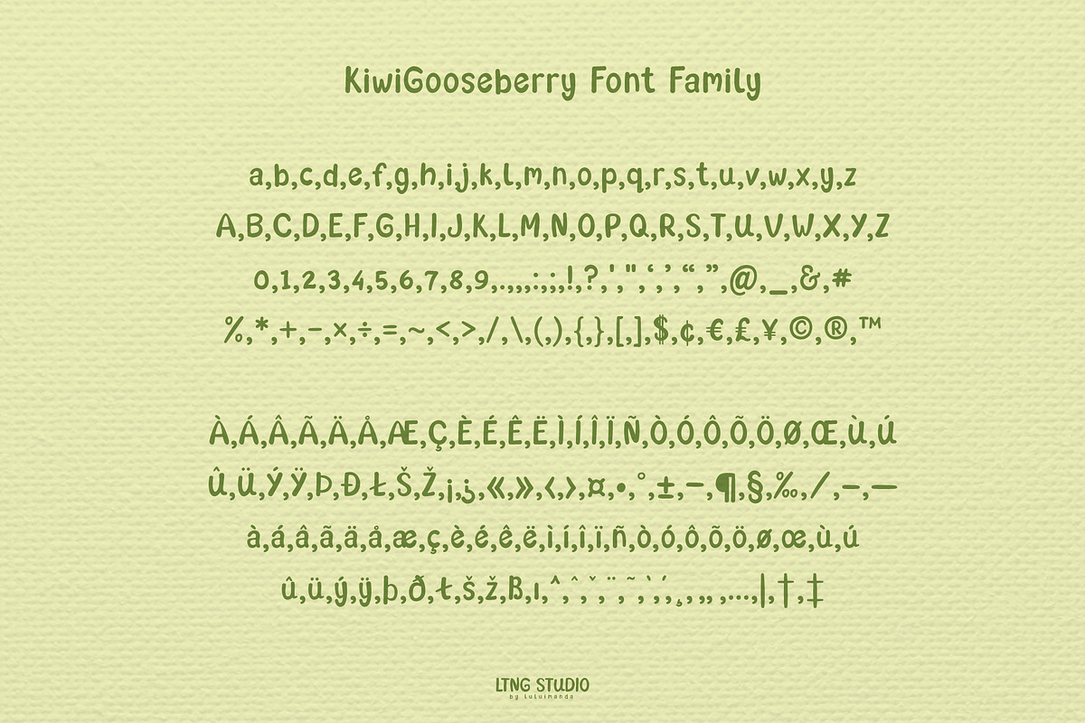 Kiwi Gooseberry Font Family, a Font by LTNG STUDIO (Photo 3 of 9)