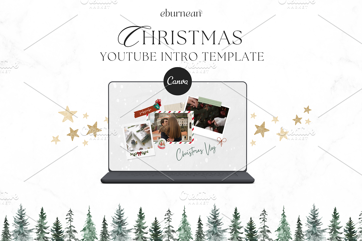 Vlogmas YouTube Intro Template Canva, a Social Media Template by Studio Eburnean (Photo 2 of 3)