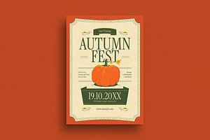 Simple Elegant Autumn Festival Flyer, a Flyer Template by VectorVactory