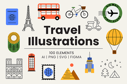Travel Illustrations & Icons, a Transportation Illustration by IlloBob