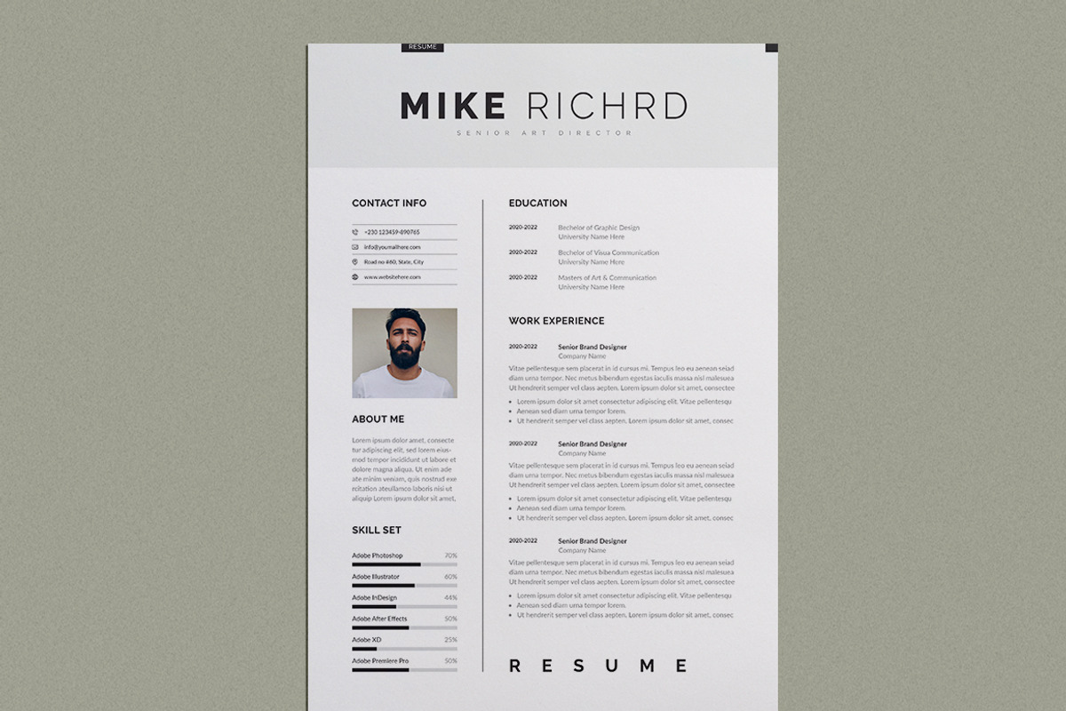 Clean Resume/CV | Word & InDesign, a Resume Template by HiveArts (Photo 3 of 4)