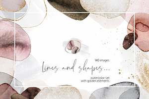 Lines & Shapes Watercolour Set, a Texture Graphic by Karma