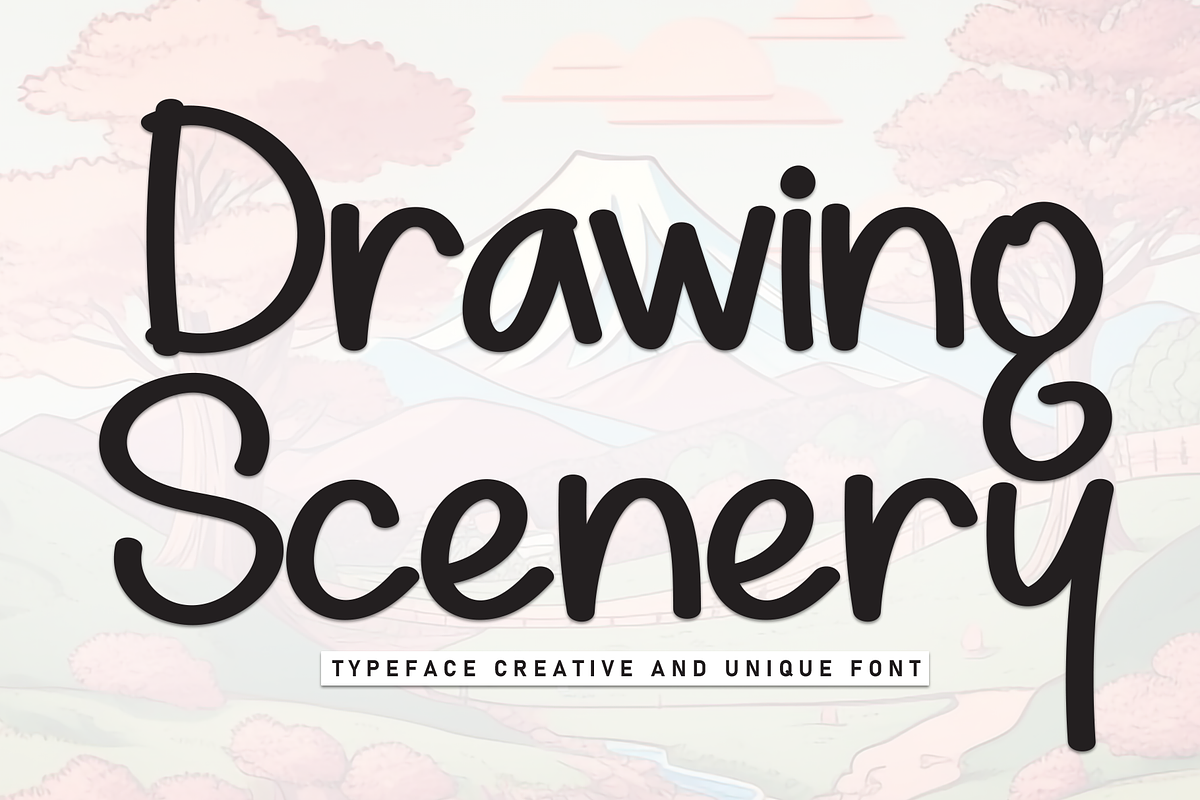 Drawing Scenery | Script Font, a Script Font by Scratchones (Photo 1 of 8)