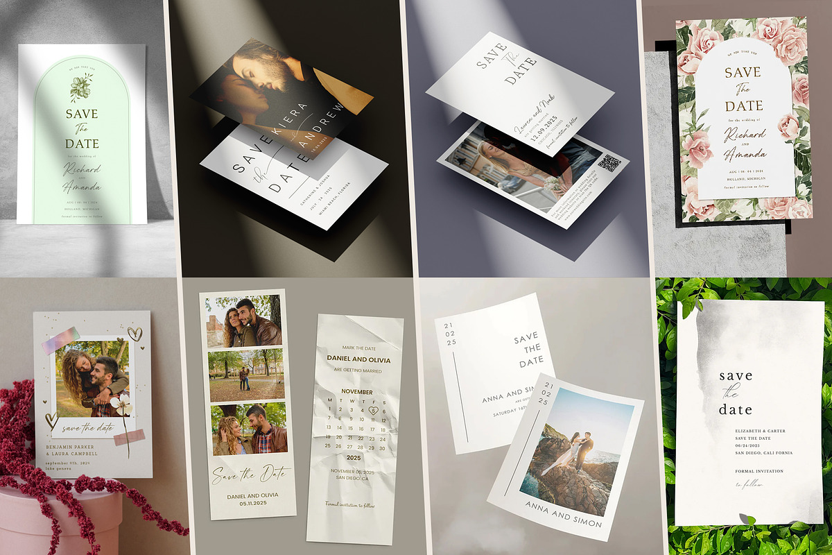 Modern 20 Save the Date Card Pack, an Invitation Template by DesignGenix (Photo 2 of 3)