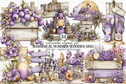 Whimsical Summer Wooden Sing Clipart, an Illustration by Canvas Craft (Thumbnail 1 of 7)