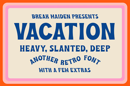 Vacation Display, a Font by Stable