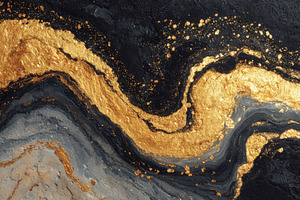 Abstract Gold Black Grey Marble Text, an Abstract Photo by Pixeness Studio