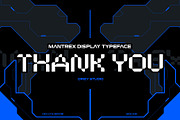 Mantrex - Futuristic Display Font, a Sans Serif Font by Drizy (Thumbnail 10 of 10)