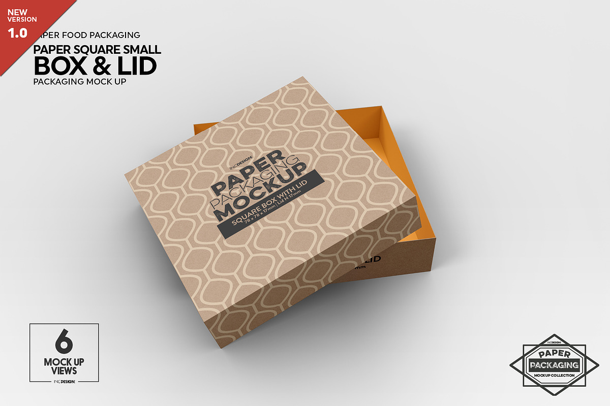 Small Square Paper Box&Lid Mockup, a Cups & Container Mockup by INCDesign (Photo 1 of 10)