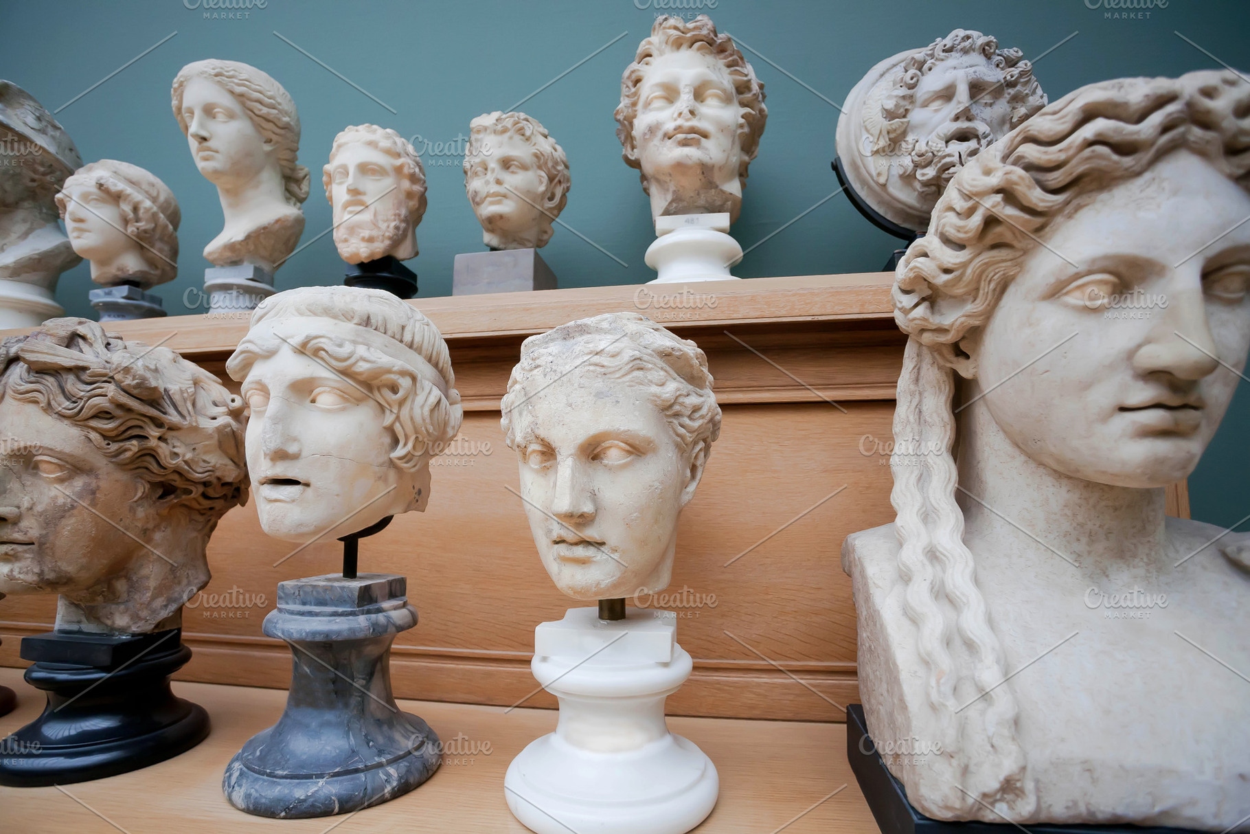 Many human faces and marble heads, a School & Education Photo by Radiokafka