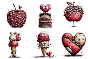 Quirky Valentines Sweets Clipart, an Illustration by DreamArtGraphic (Thumbnail 3 of 4)