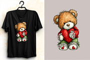 Whimsical Valentine Teddy Bear Clipa, an Illustration by SVGArt (Thumbnail 6 of 8)