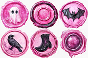 Halloween Black Pink Wax Seal, an Illustration by Canvas Craft (Thumbnail 3 of 8)