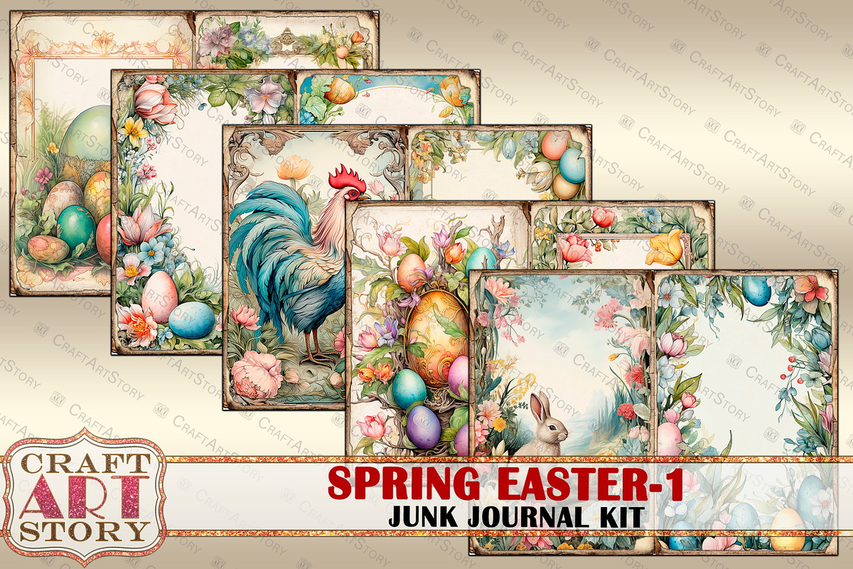Spring Easter-1 junk journal Kit, an Animal Illustration by CraftArtStory (Photo 3 of 6)