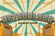 Retroblock | Bold Retro Typeface, a Script Font by rulihoki studio (Thumbnail 1 of 5)