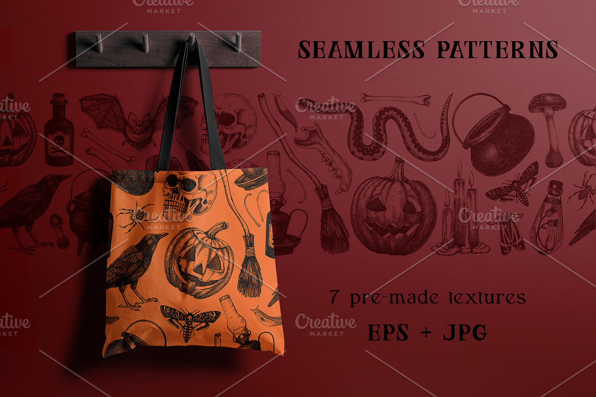 Vector Halloween sketches & designs, a Seasonal Illustration by Yevheniia (Photo 8 of 10)