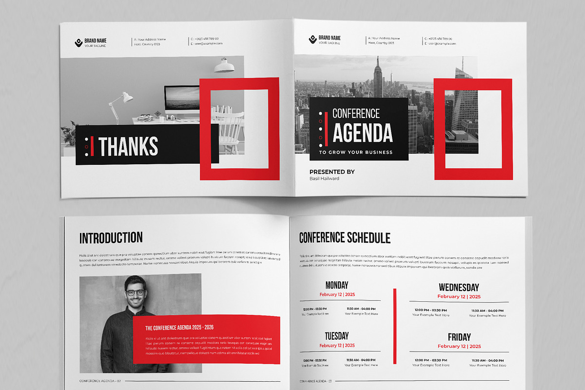 Landscape Conference Agenda Layout, a Brochure Template by ContestDesign (Photo 2 of 5)