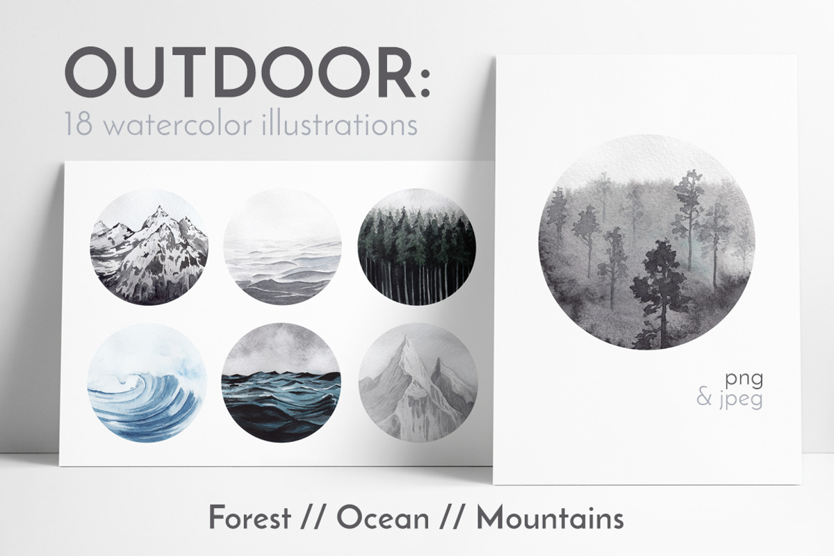 OUTDOOR: watercolor collection, an Illustration by Lana Elanor (Photo 1 of 5)