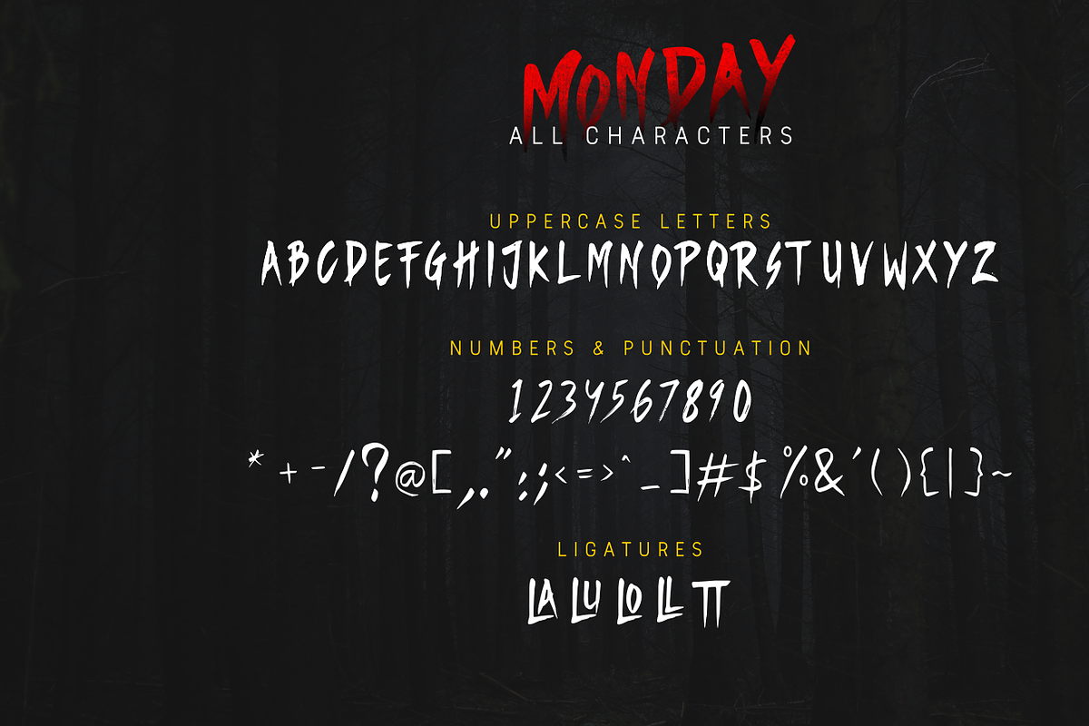 Monday - Horror Font, a Handwritten Font by Rahagita Studio (Photo 2 of 5)