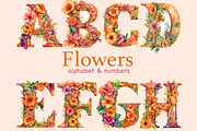 Alphabet Flowers Clipart, an Education Illustration by GlamArtZhanna (Thumbnail 1 of 7)
