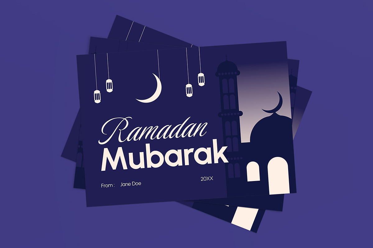 Ramadhan Mubarak Greeting Card, a Card Template by graphicook (Photo 1 of 3)