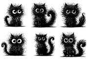 Quirky Black Cats Clipart, an Illustration by RobertsArt (Thumbnail 7 of 7)